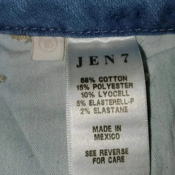 7 For All Mankind Jen 7 Slim Straight Leg Sculpting Jeans Medium Wash Size 16 - Picture 13 of 13